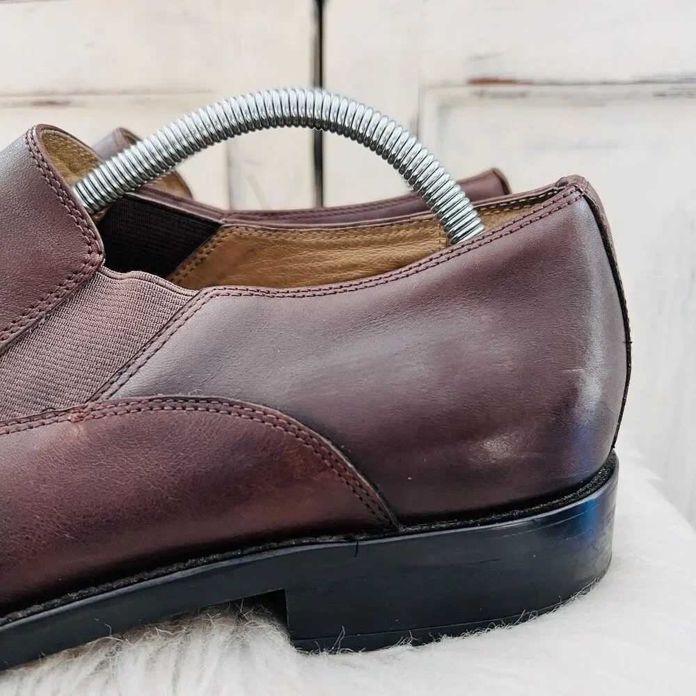 Aston Grey Collection Austin Brown Oiled Leather Slip on Loafers Shoes Size 11